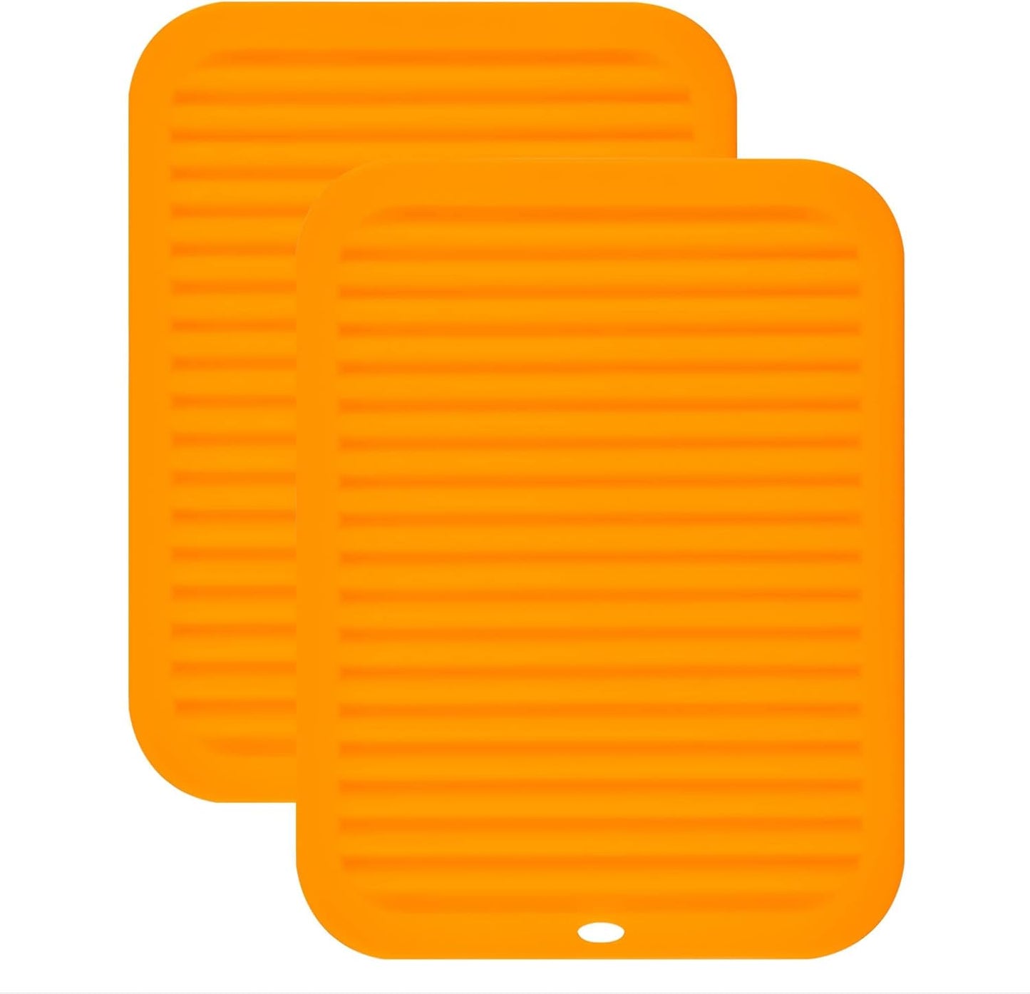 Silicone Trivets Mat Set of 2 Smithcraft 30x22.5cm Big Multi-Purpose Drying Trivet Mat, Pot Holder, Waterproof, Non Slip, Flexible, Durable, Dishwasher Safe Orange