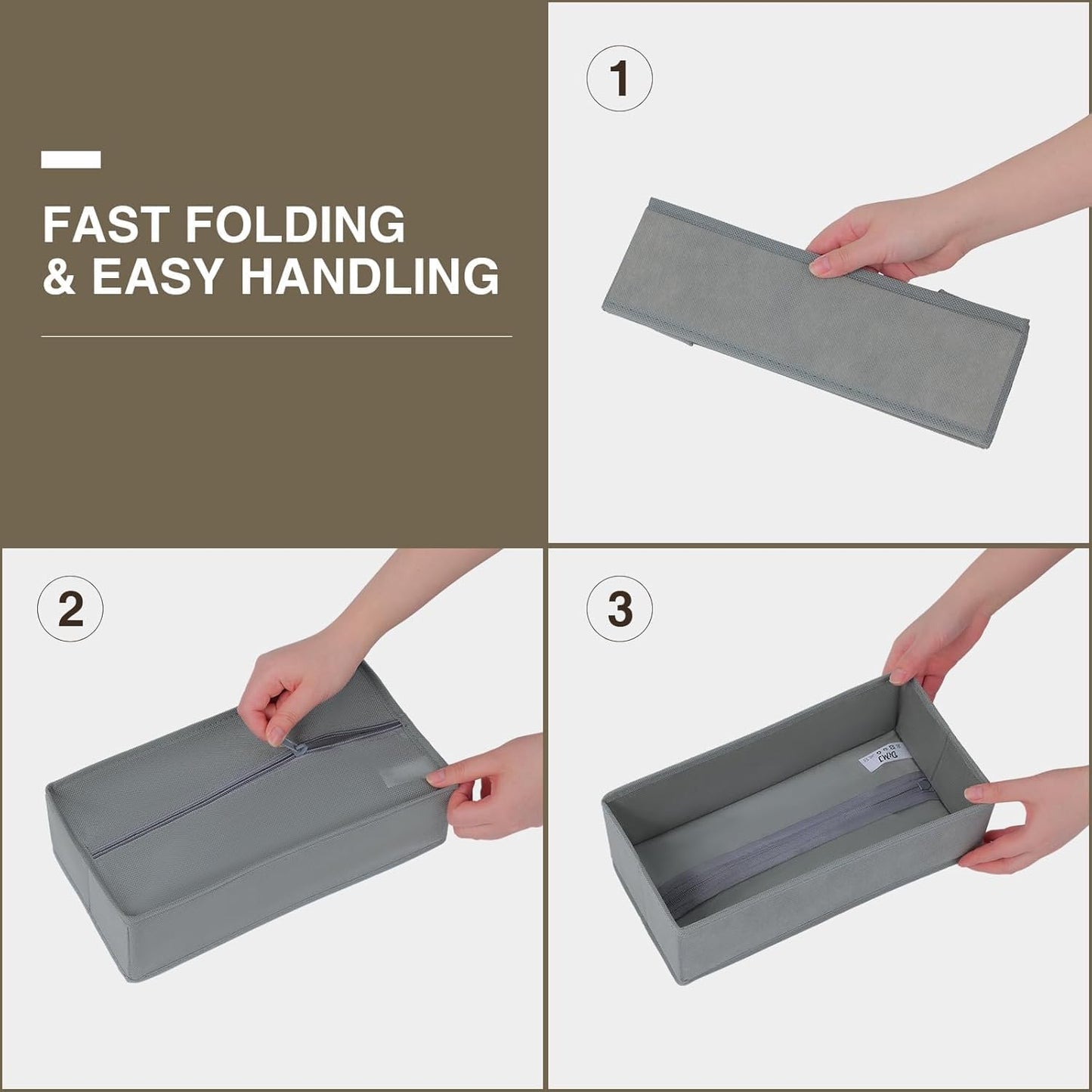 DIMJ drawer organizers for clothing, 16 Pack, Gray