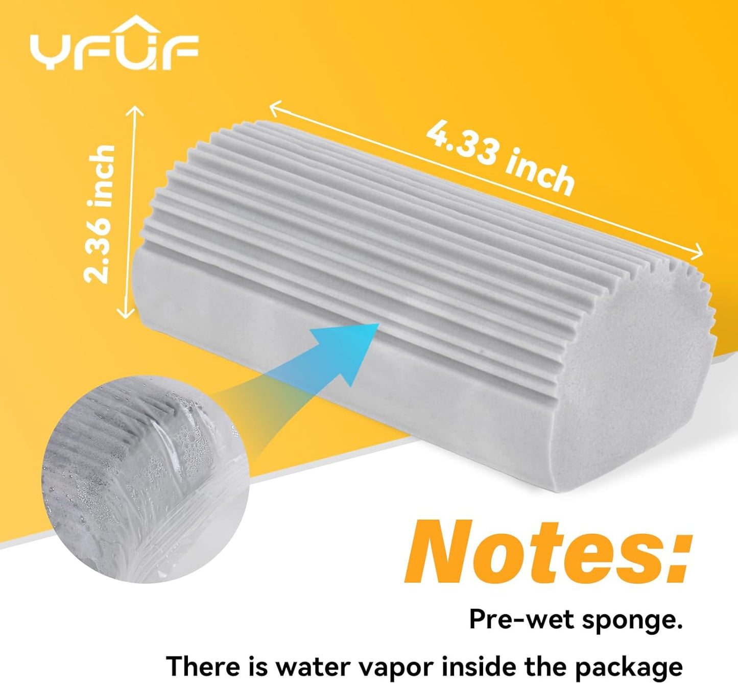 4 Pack Damp Clean Duster Sponge, Magic Sponge Eraser for Household Cleaning, Reusable Dusters Cleaning Supplies for Housekeeping, Dish, Blinds, Glass, Baseboards,Window Track Grooves and Faucets