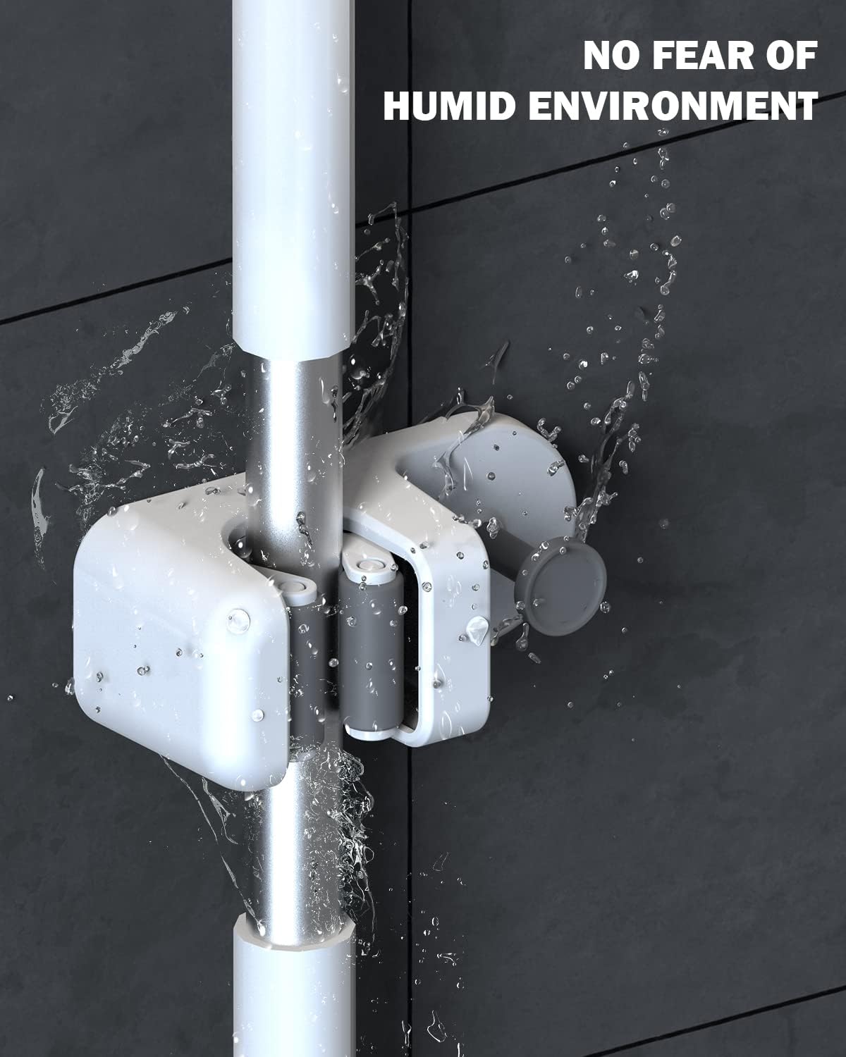 BEZOX Mop Holder with Hook - Drill Free Wall Mount Broom Gripper, Cleaning Supplies Organizer Utility Holder - 1PCS