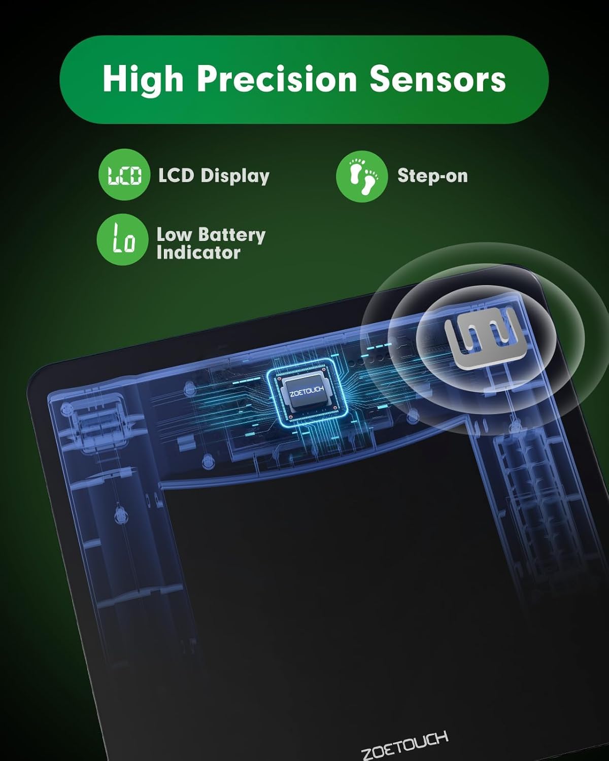 560lbs Scale for Body Weight with Ultra Wide Platform 12.2 x 12.9 inch and Large Backlit LCD Display Accurate Digital Bathroom Weighing Scales with High Capacity Over 500 lbs for Heavy People