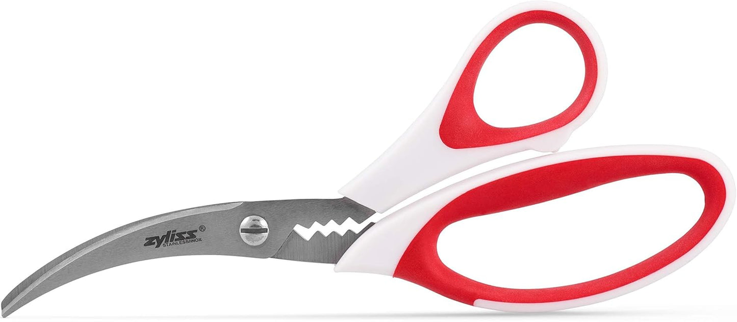 Zyliss Serrated Seafood Scissor & Shell Cracker – Heavy-Duty Dual-Use Tool for Lobster, Crab & Shellfish – Built-In Cracker Channel – Soft Touch Handle – Dishwasher Safe – 5-Year Guarantee