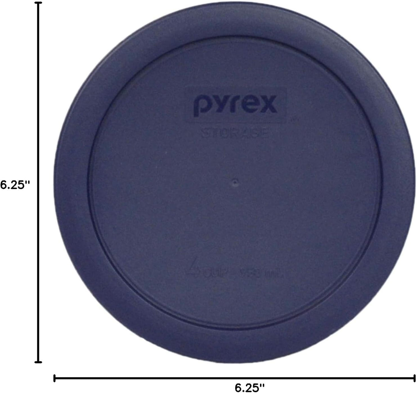 Pyrex Bundle - 3 Items: (1) 7200-PC 2-Cup, (1) 7201-PC 4-Cup, (1) 7202-PC 1-Cup Blue Plastic Lids Made in the USA
