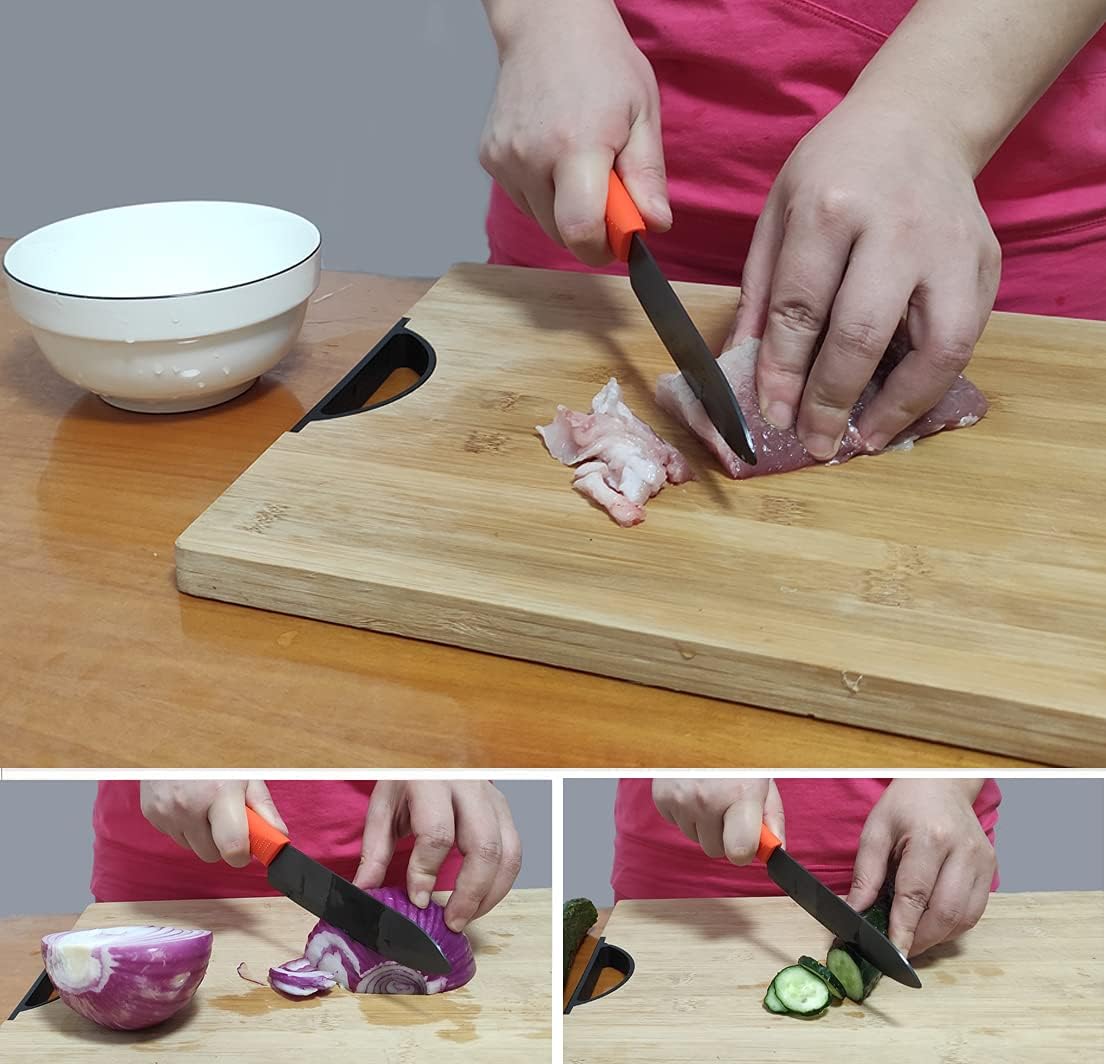 Kitchen Ceramic Knife Set Professional With Sheaths - Super Sharp Rust Proof Stain Resistant (6" Chef, 5" Utility, 4" Fruit, 3" Paring, One Peeler)