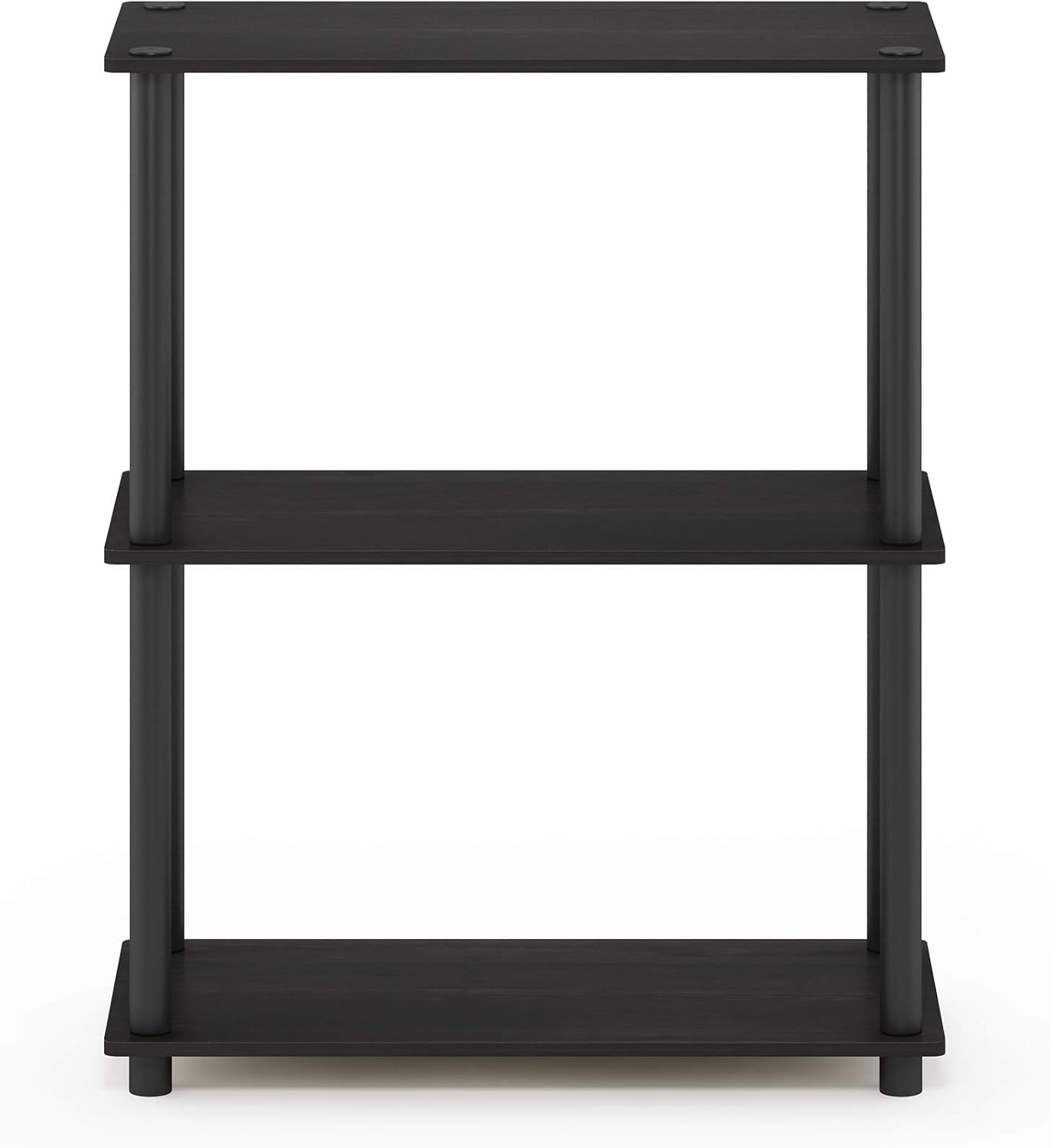 Furinno TURN-N-TUBE Storage Shelves, 3-Tier Book Shelf, Corner Shelf, Toolless Open Shelves, for Organization and Storage, Living Room, Garage, Home Office, Espresso