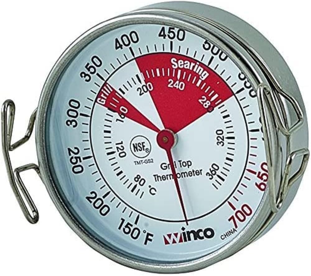 Winco Grill Surface Thermometer with Pot Clip, 2-Inch
