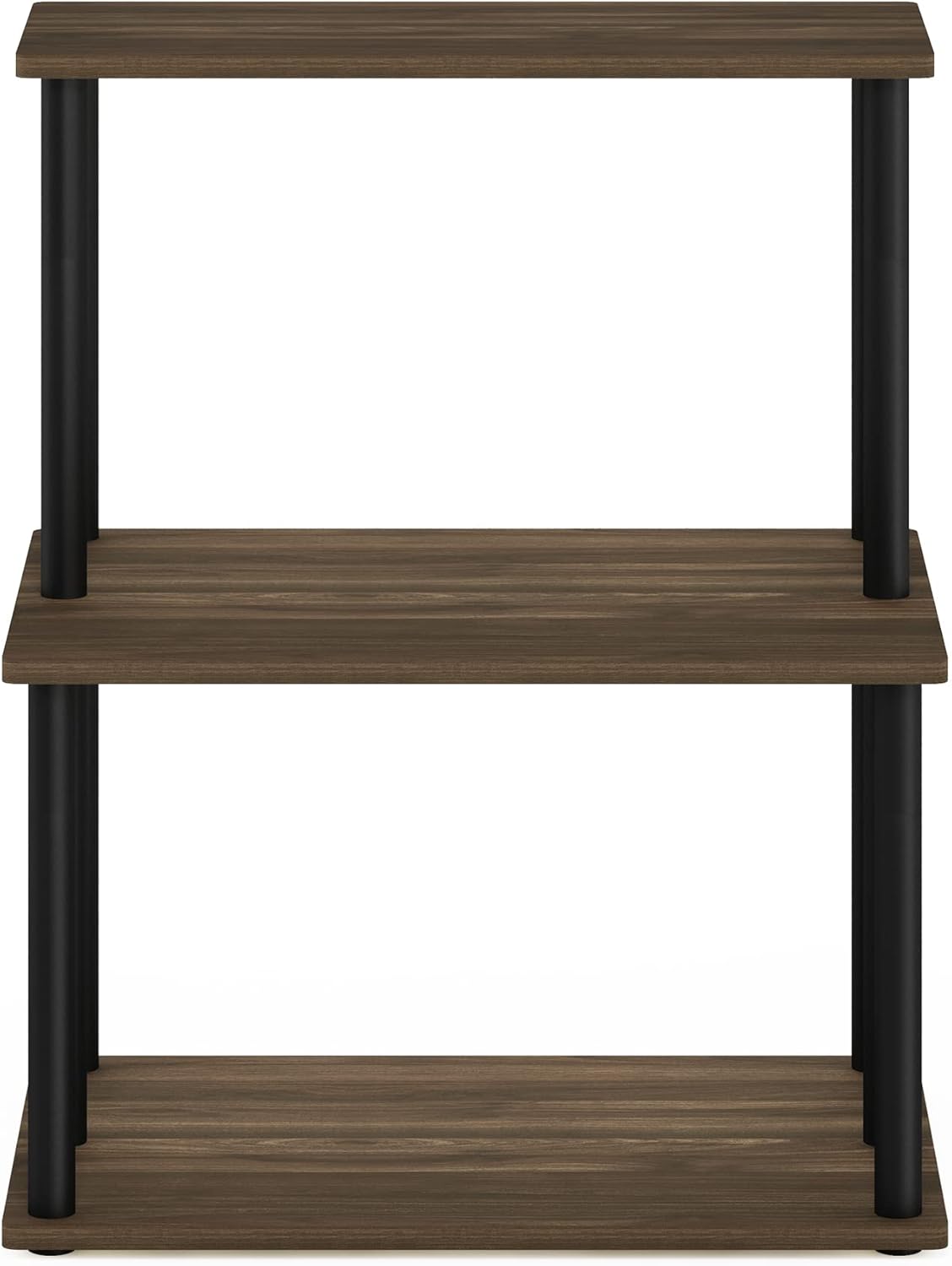 Furinno Turn-N-Tube 3-Tier Toolless Kitchen Storage Shelf, Columbia Walnut/Black