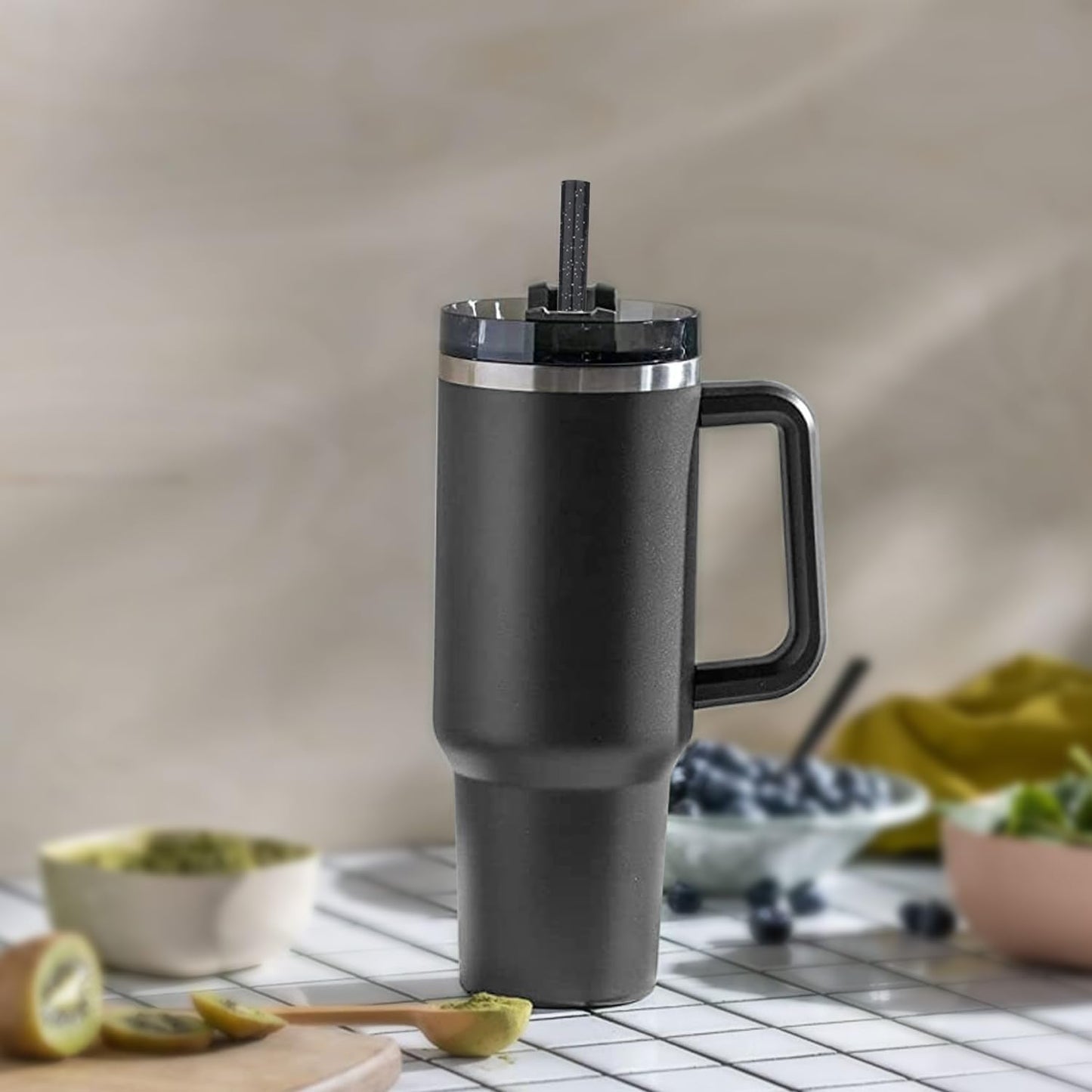 Replacement Straw for Stanley Cup 40 oz 30 oz Tumbler, 10 Pack 12.13-In Long Reusable Plastic Straw with Cleaning Brush, Dishwasher Safe, BPA Free