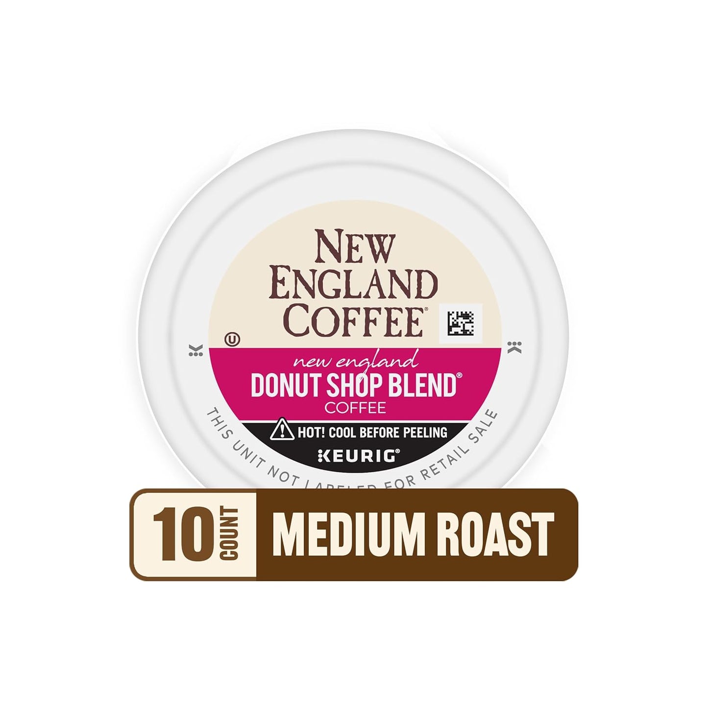 New England Coffee Donut Shop Blend Light Roast Single Serve Pods, 10ct Box (Pack of 1)