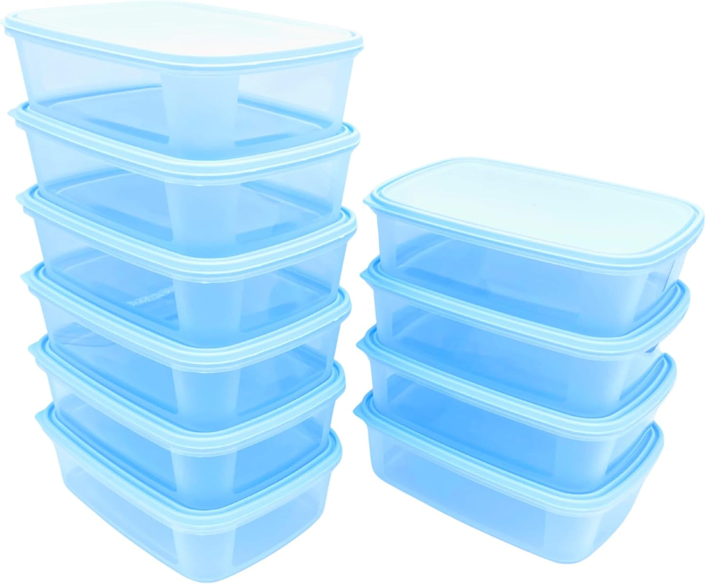 10 Pack To Go Food Storage Containers | Medium Size Rectangular Food Storage That Holds up to 35 Ounces of Food, Solids, or Liquids 35oz (4.22 cups) Leak Proof Microwave Freezer Dishwasher Safe