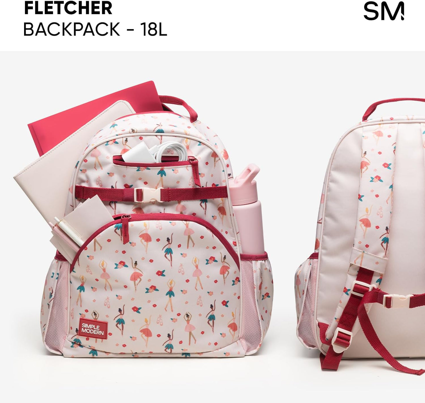 Simple Modern Large Transformers Kids Backpack for School Girls and Boys | Elementary Backpack for Teen | Fletcher Collection | Kids - 16" tall | Transformers Block Nation