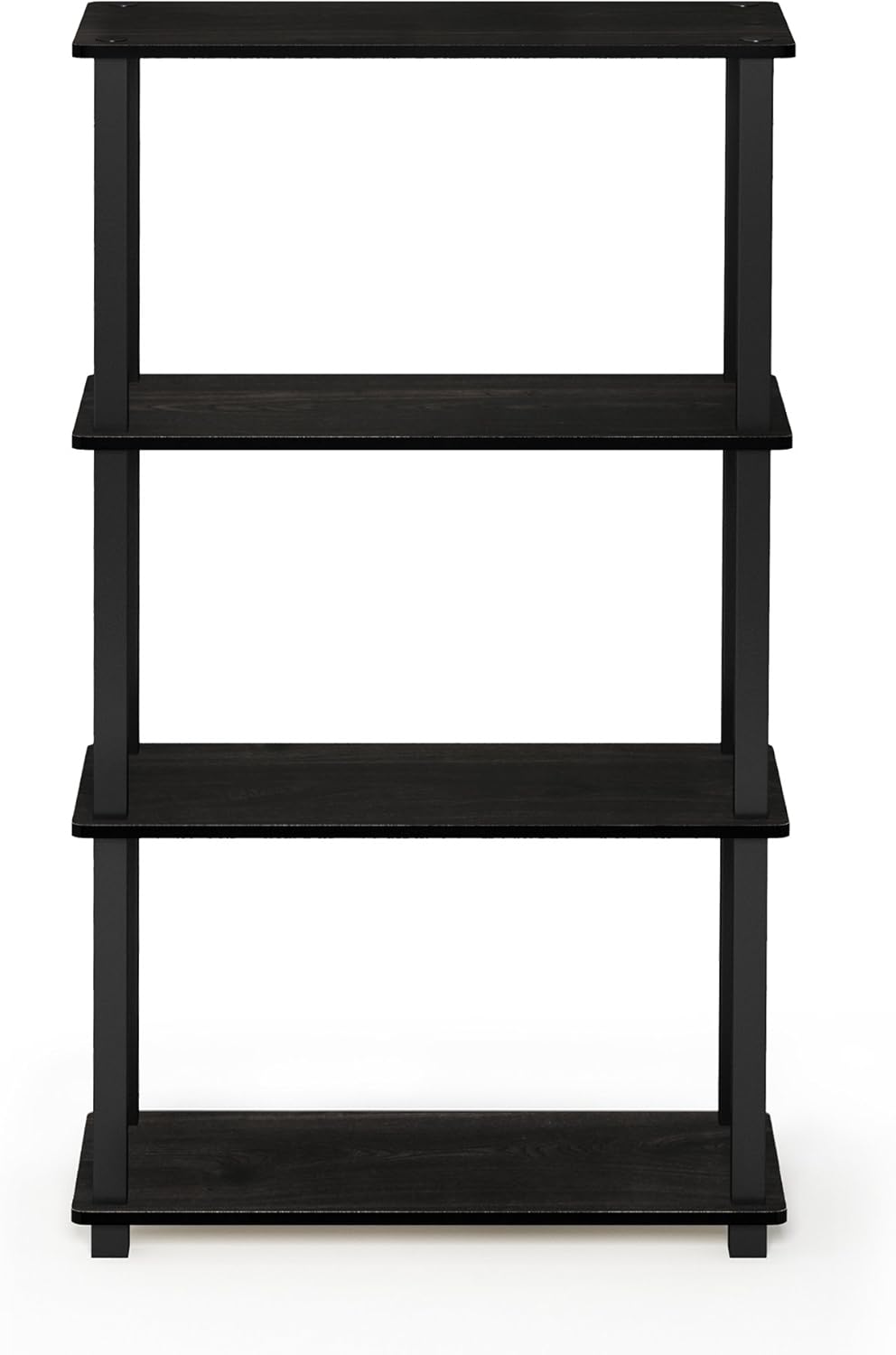 Furinno Turn-N-Tube 4-Tier Multipurpose Shelf Display Rack, Square Tube, Espresso/Black