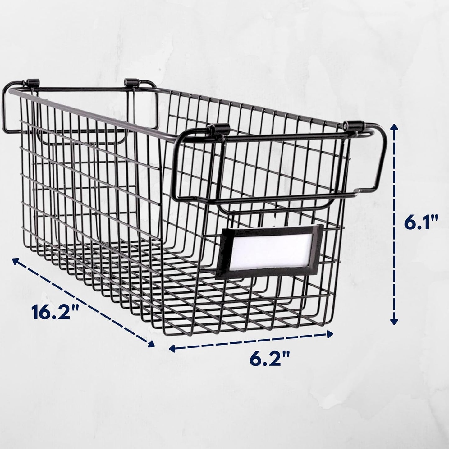 Granrosi Stackable Large Wire Baskets for Organizing — Set of 2 Snack & Chips Organizer for Pantry; Wire Storage Baskets with Handles; Large Bronze Chip Storage for Pantry