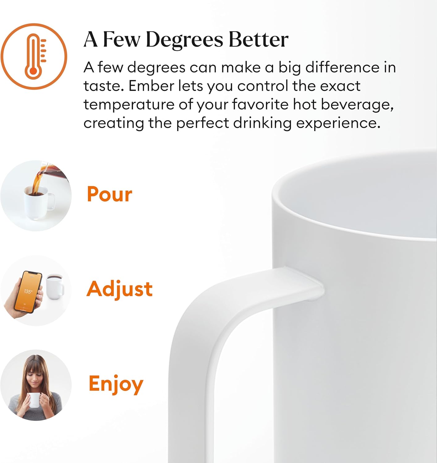 Ember Temperature Control Smart Mug 2, 10 Oz, App-Controlled Heated Coffee Mug with 80 Min Battery Life and Improved Design, White