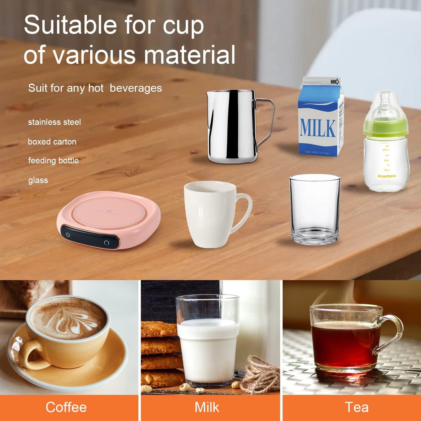 Bsigo Coffee Mug Warmer & Best CAT MOM Ever Mug Set, Electric Candle Mug Warmer 8H Auto Shut Off, Home & Office Beverage Cup Coffee Warmer for Desk, Cat Lover Mom Sister Birthday Women Mothers Day