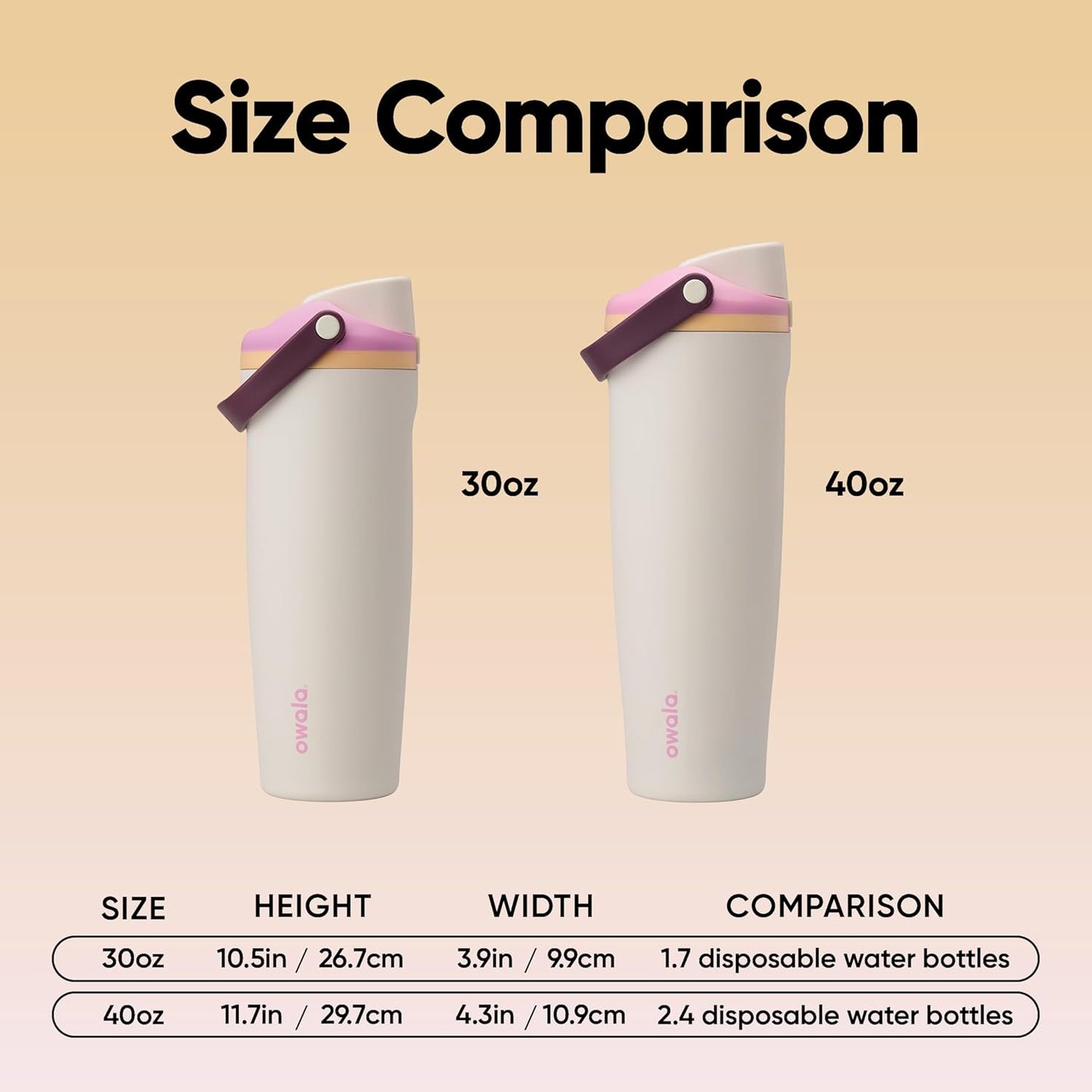 Owala FreeSip Sway Insulated Stainless Steel Water Bottle with Two-Way Spout, Built-In Straw and Bucket Handle, Made for Travel, School, and Sports, 30oz, BPA Free, Leak Proof, Daybreak