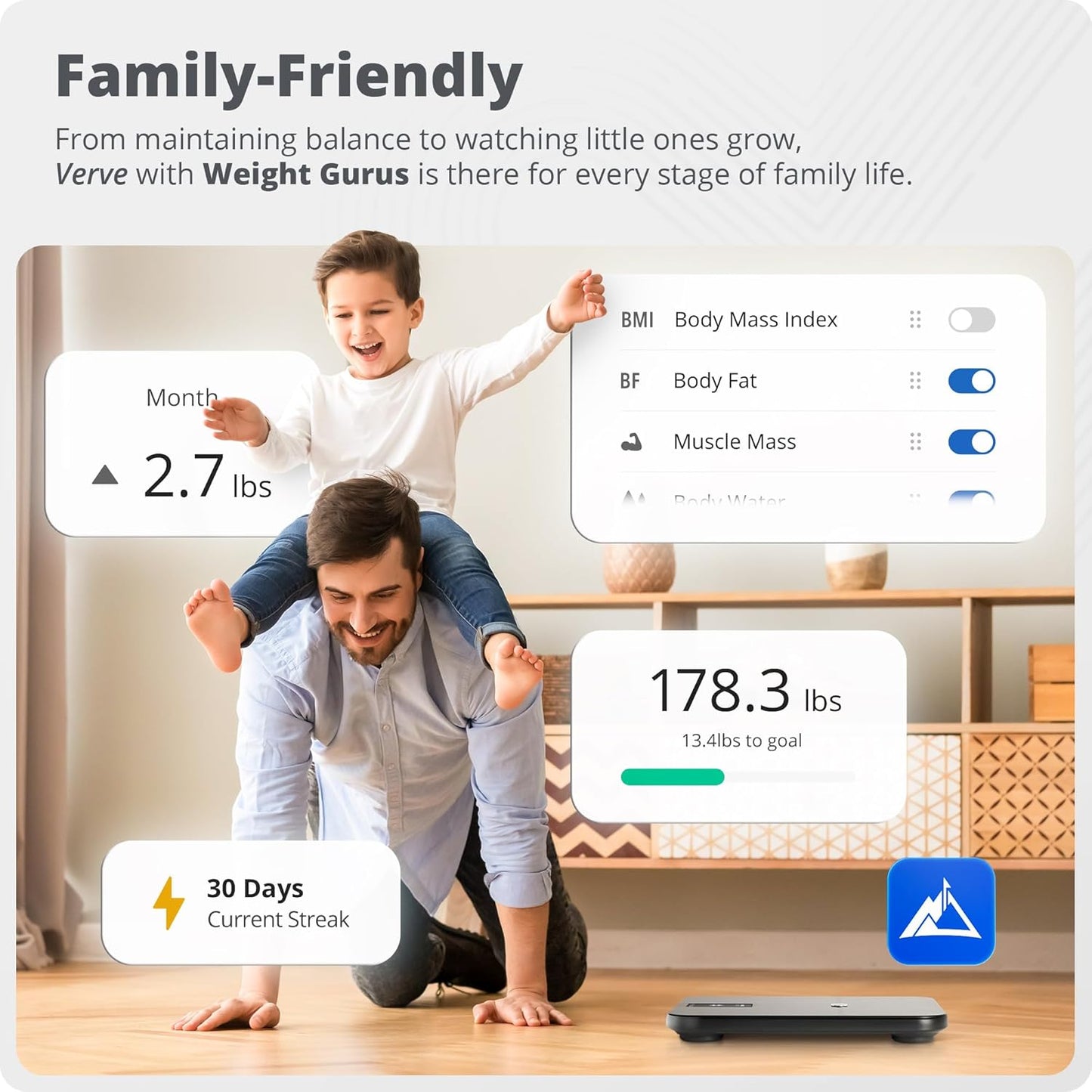 Greater Goods Smart Scale – Track Your Weight Loss Journey with Verified Accuracy & Smart Goal-Based Monitoring | Wi-Fi & Bluetooth Sync