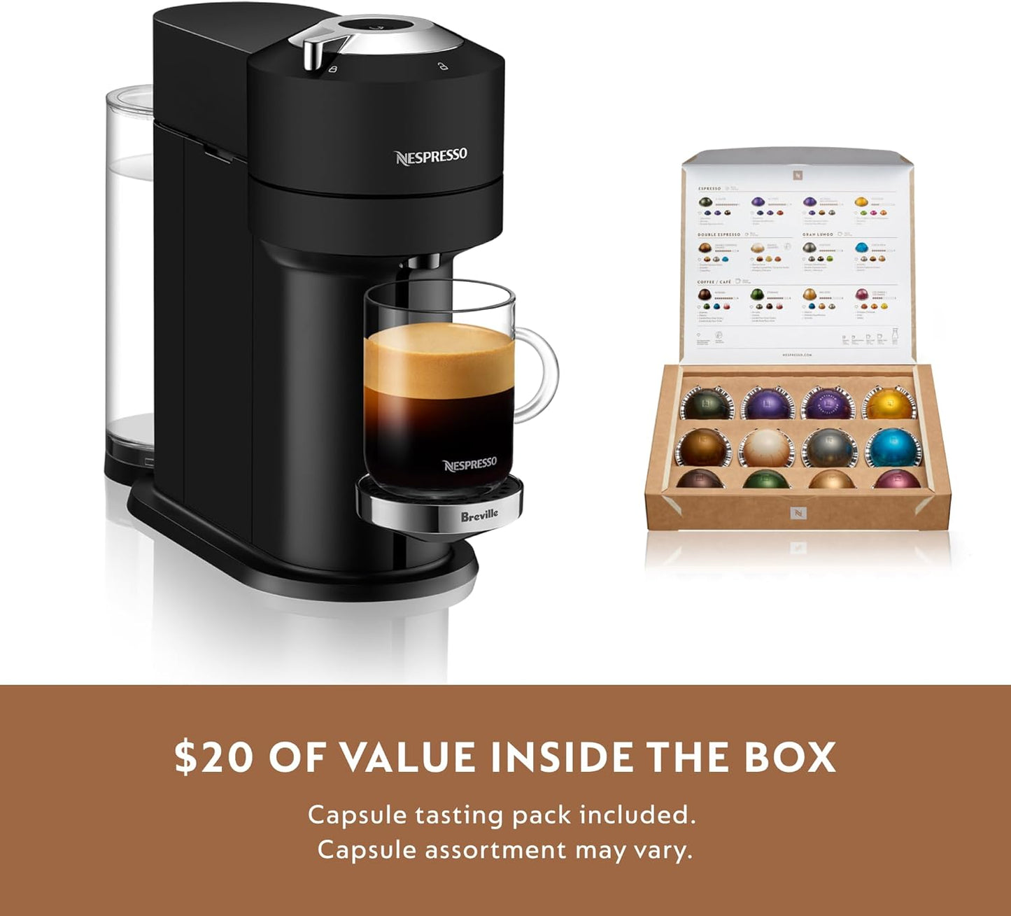 Nespresso Vertuo Next Deluxe Coffee and Espresso Maker by Breville, 1500 watts