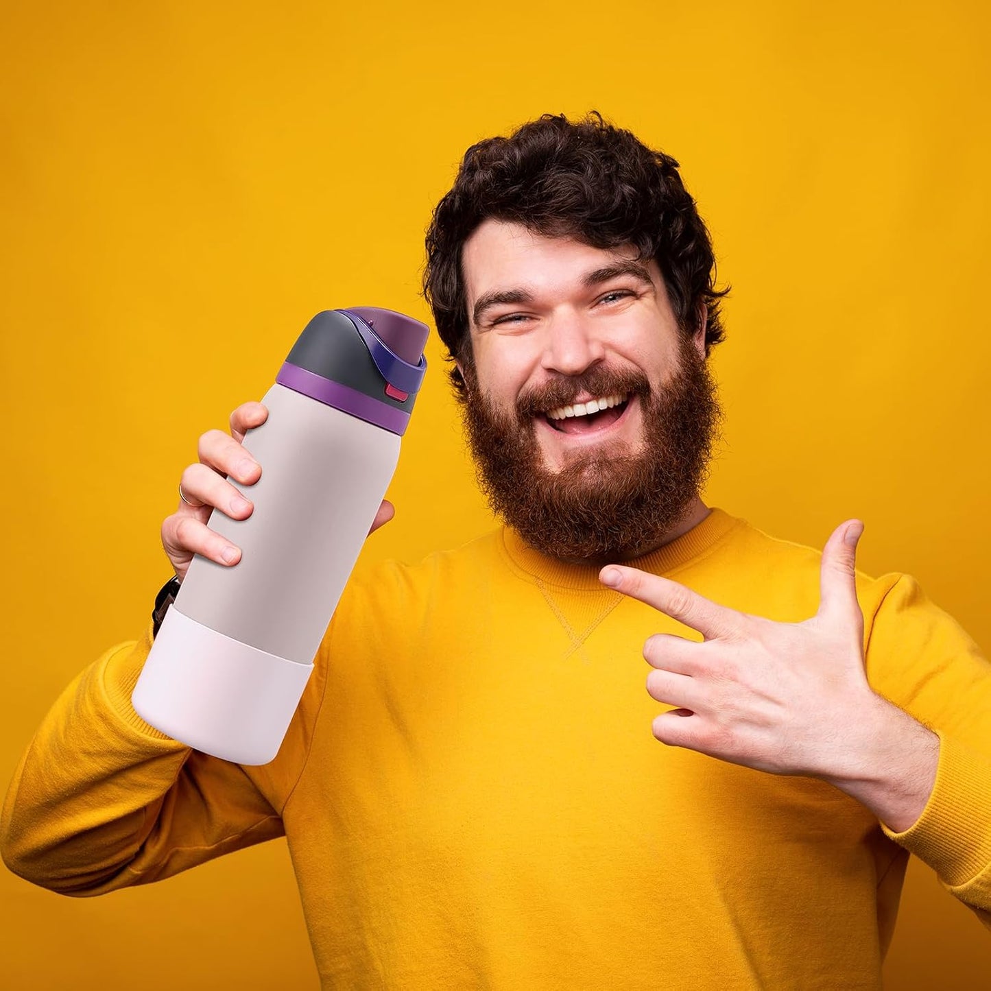 2PCS Silicone Water Bottle Boot for Owala 24oz 32oz 40oz, Protective Bottom Bumper Anti-Slip Sleeve for FreeSip, Twist, and Flip Stainless Steel Bottles, Dishwasher Safe and BPA Free