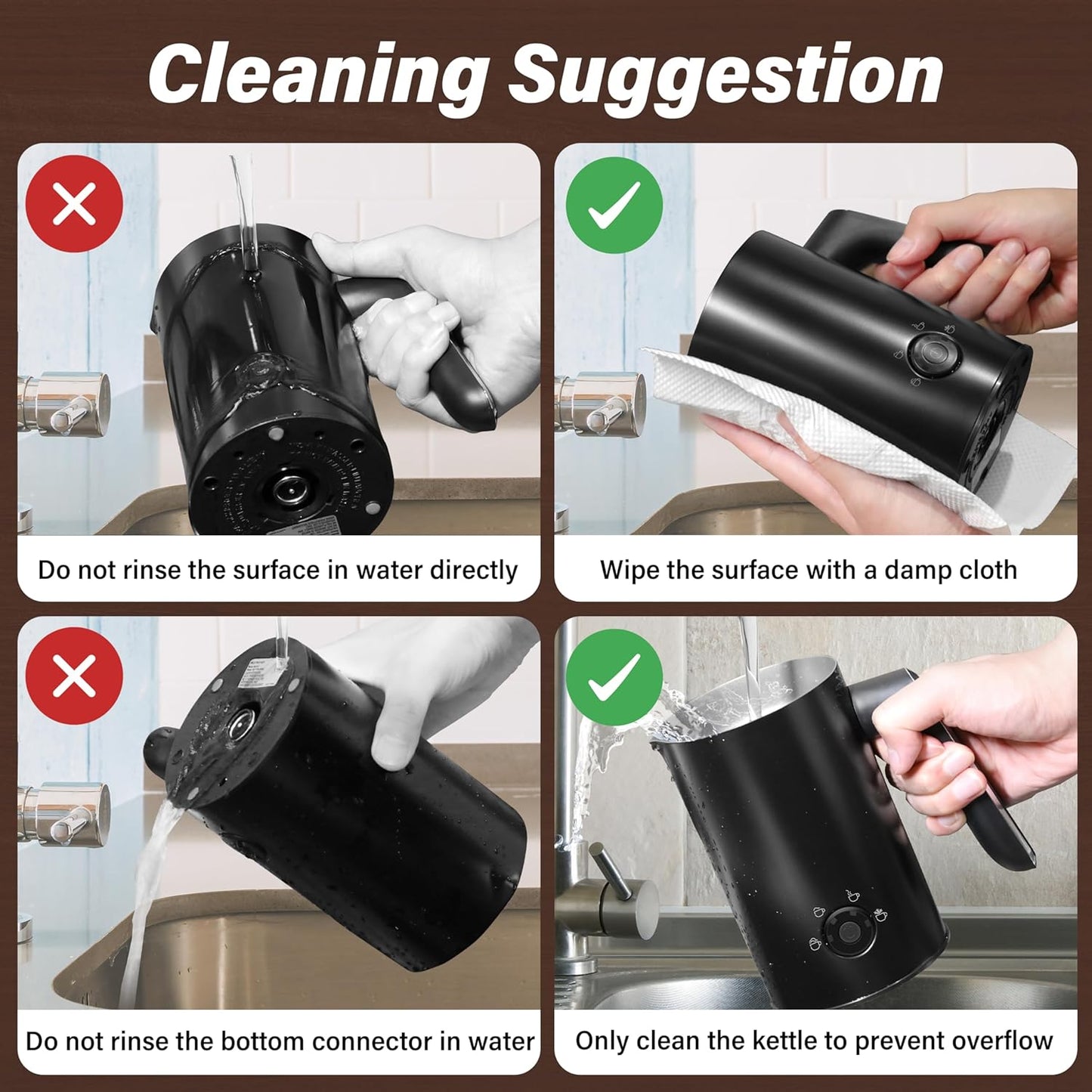 YSSOA Electric Milk Frother, 4-in-1 Automatic Milk Steamer Whisk Drink Mixer for Coffee, Frappe, Latte, Matcha, Hot Chocolate, Black