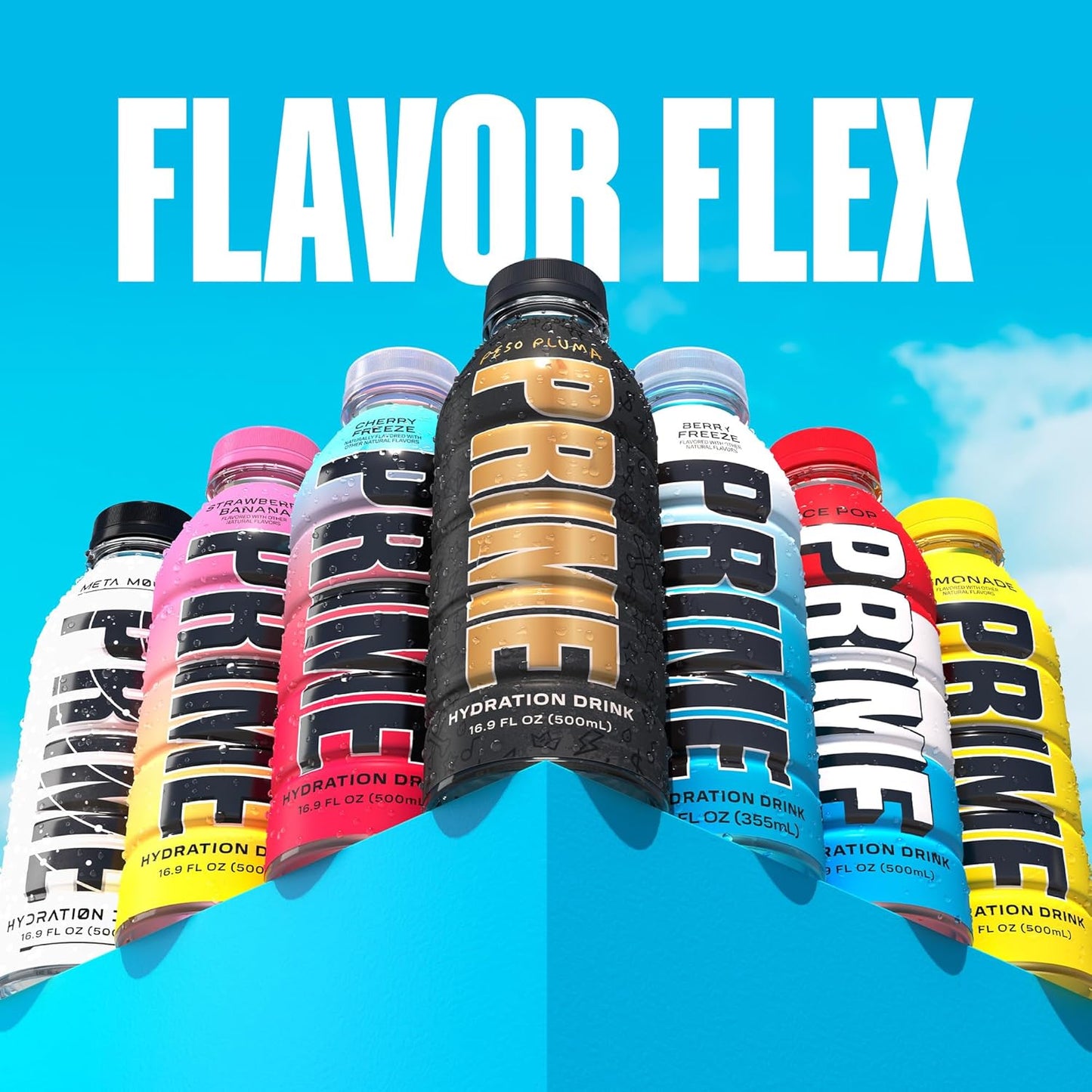 PRIME Hydration PESO PLUMA, Sports Drinks, Electrolyte Enhanced for Ultimate Hydration, 250mg BCAAs, B Vitamins, Antioxidants, Low Sugar, 16.9 Fl Oz, 12 Pack