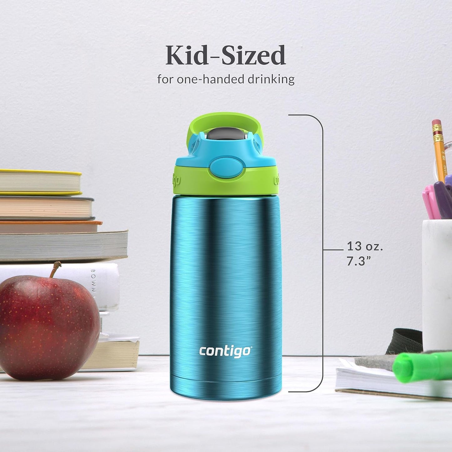 Contigo Aubrey Leak-Proof Spill-Proof Insulated Stainless Steel Water Bottle 13 Oz.