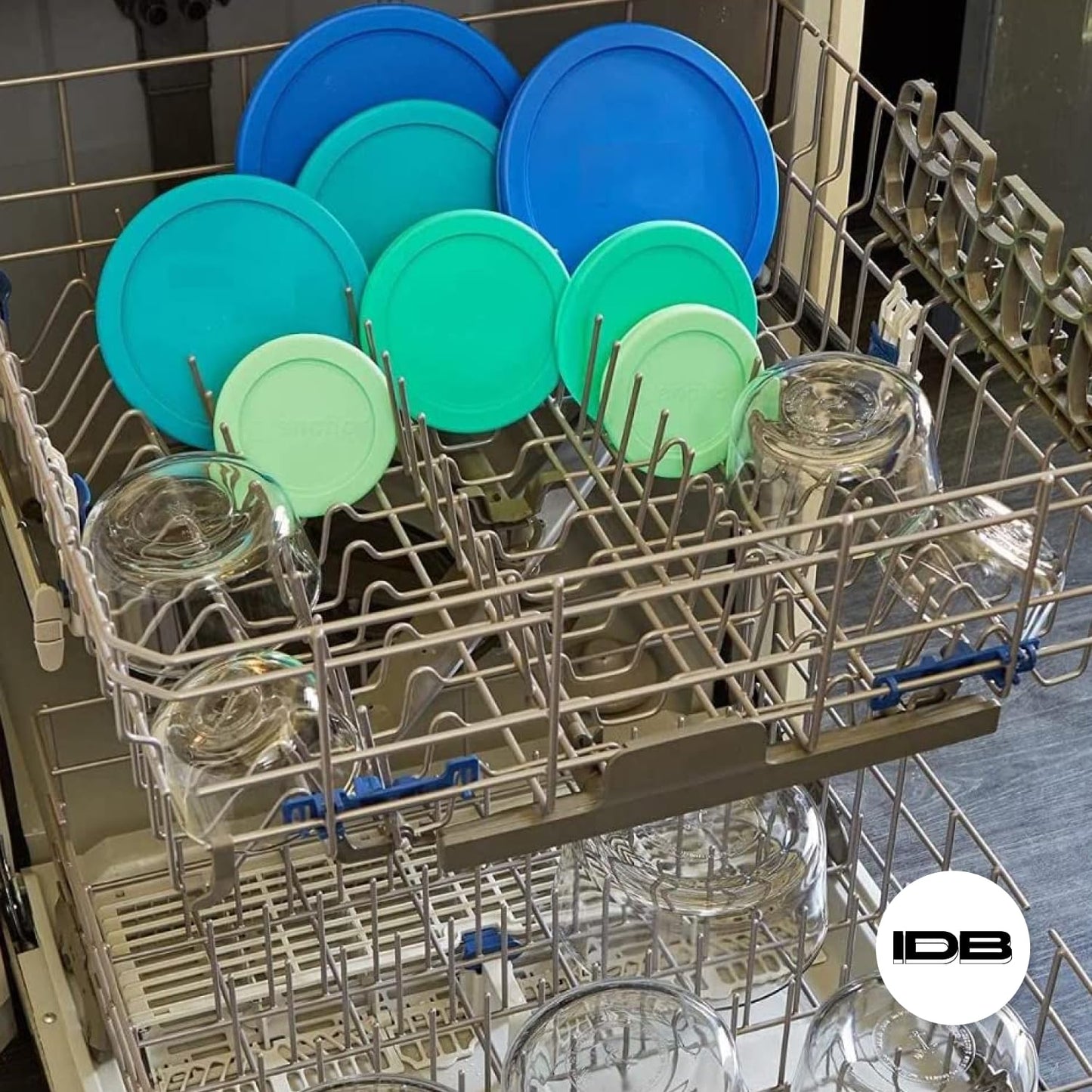 Lids for Pyrex and Anchor Round Glass Containers - 2-Cups, Green-4PK