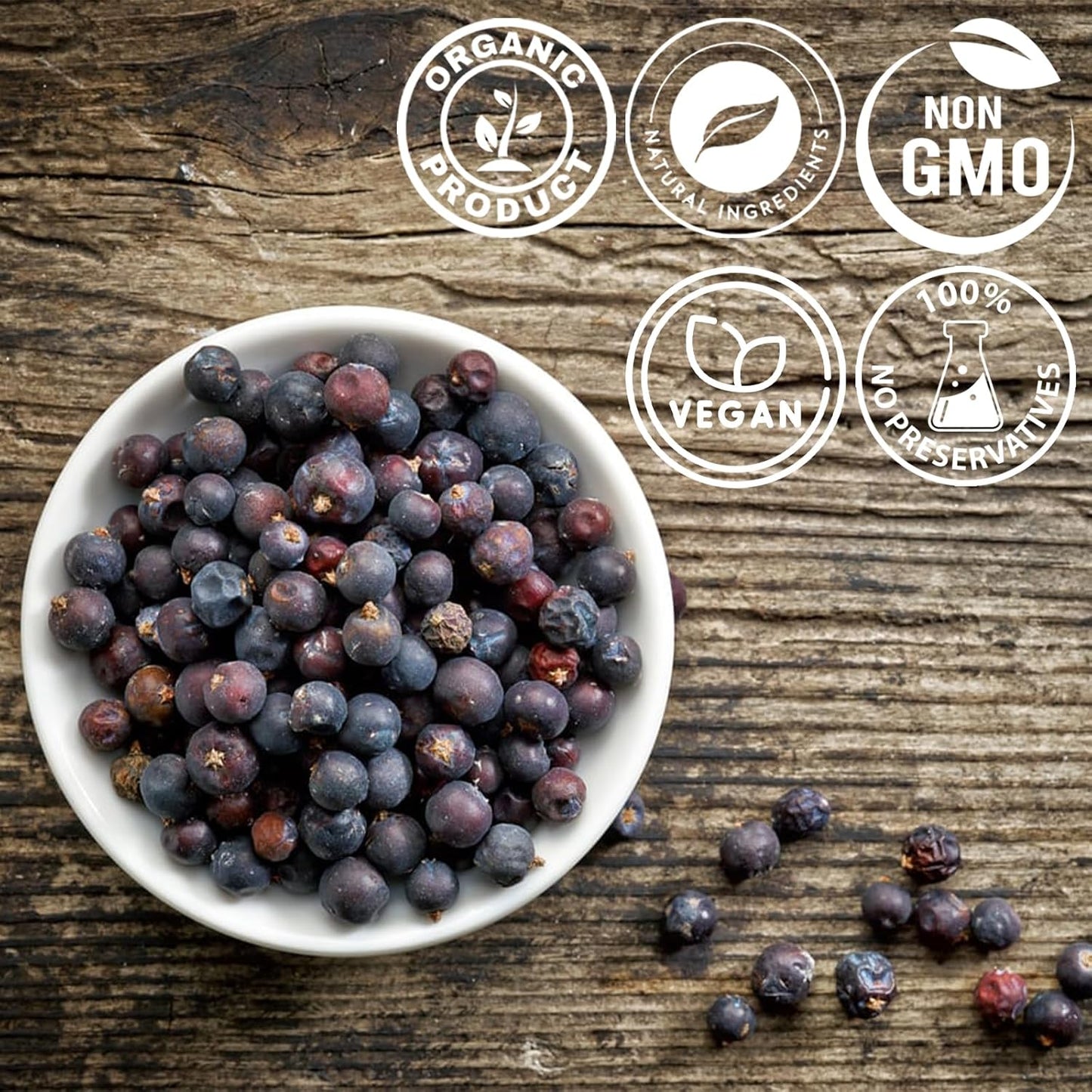 Cure wid Pure Dried Juniper Berries 4oz | Wild Harvested, Non-GMO Additives & Preservative-Free Organic Juniper Berries Whole in Eco-Friendly Resealable Bag |Elevate Meats, Soups, Teas & More