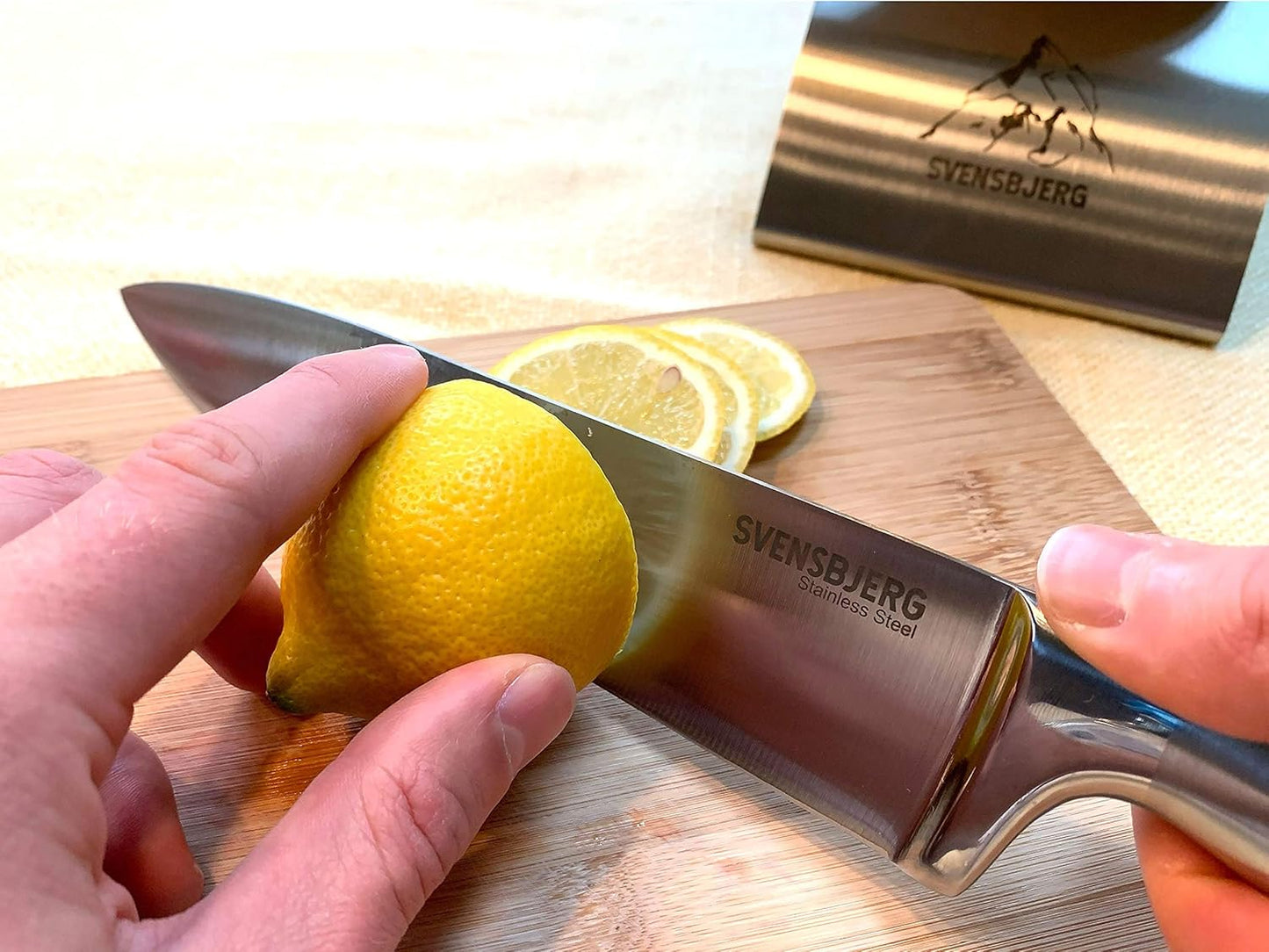 Kitchen Knives Set with Block, Sharp Stainless Steel Chefs, Bread, Paring, Slicing, Utility Knives | SB-MB101-KS101