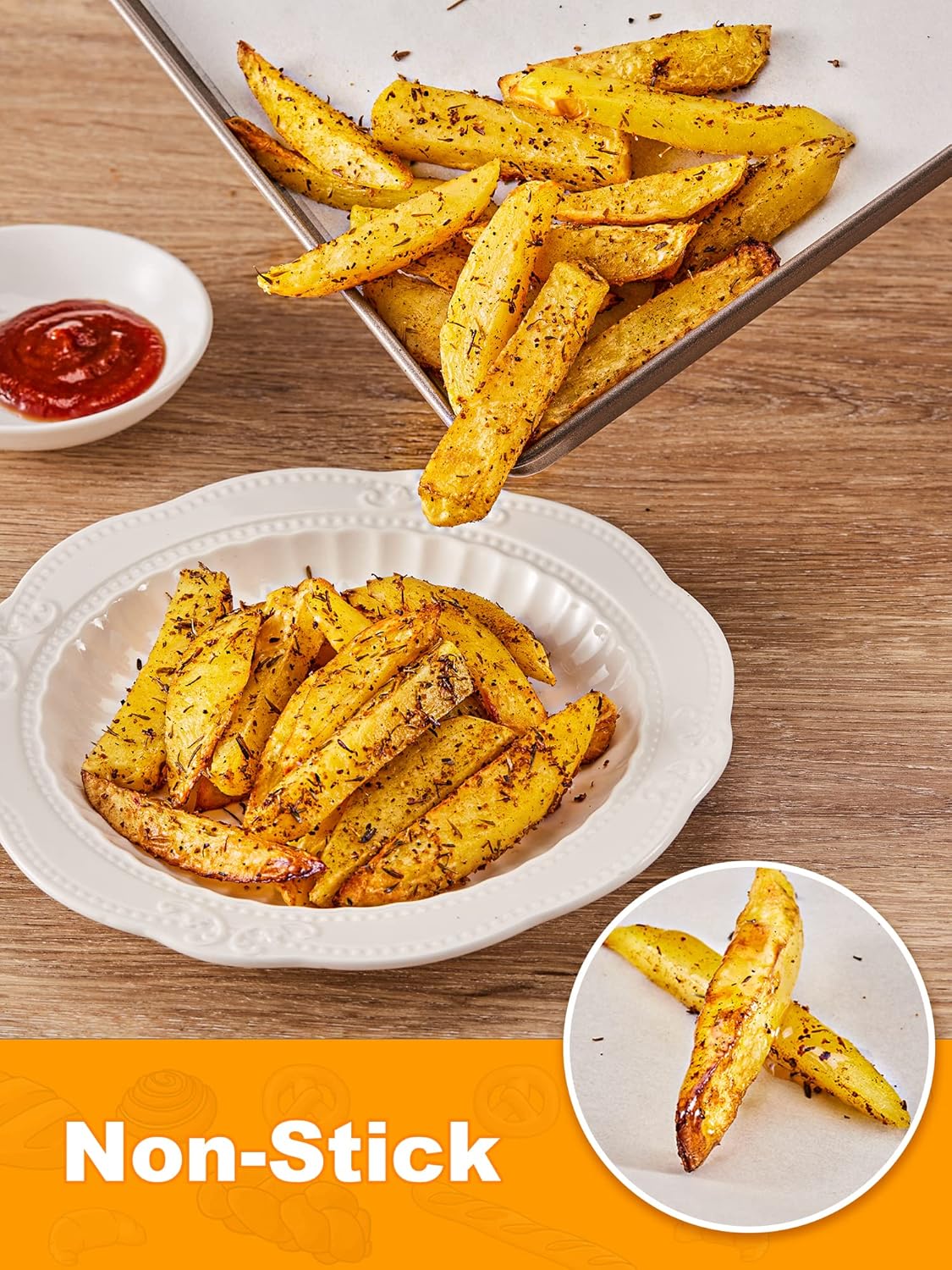 SMARTAKE 200 Pcs Parchment Paper Baking Sheets, 17x26 Inch Non-Stick Precut Baking Parchment, Suitable for Baking Grilling Air Fryer Steaming Bread Cup Cake Cookie and More (White)