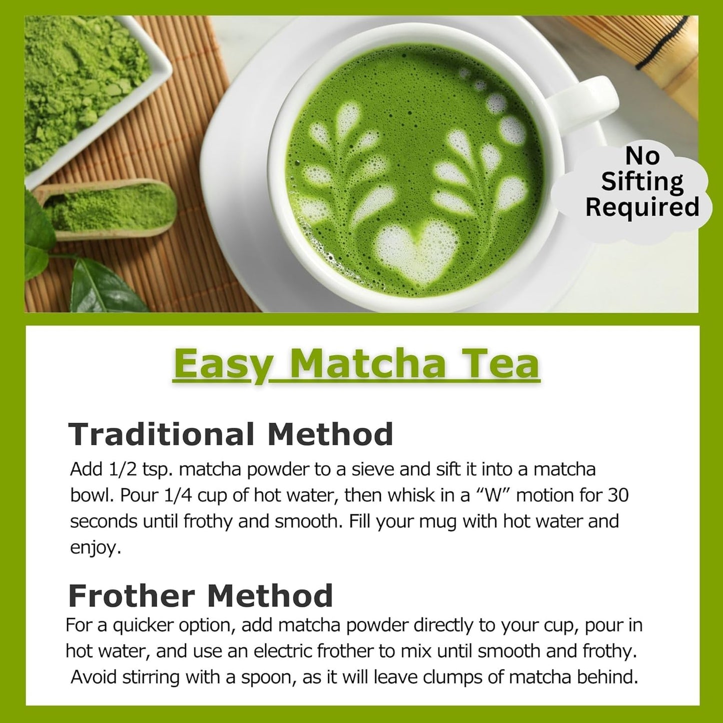 Cherie Sweet Heart Organic Matcha Green Tea Powder - Premium Culinary Grade, Authentic Japanese Origin, Antioxidant-Rich, Gluten-Free, Vegan โ Perfect for Lattes, Cooking, Baking & Smoothies โ 16oz Resealable Bag