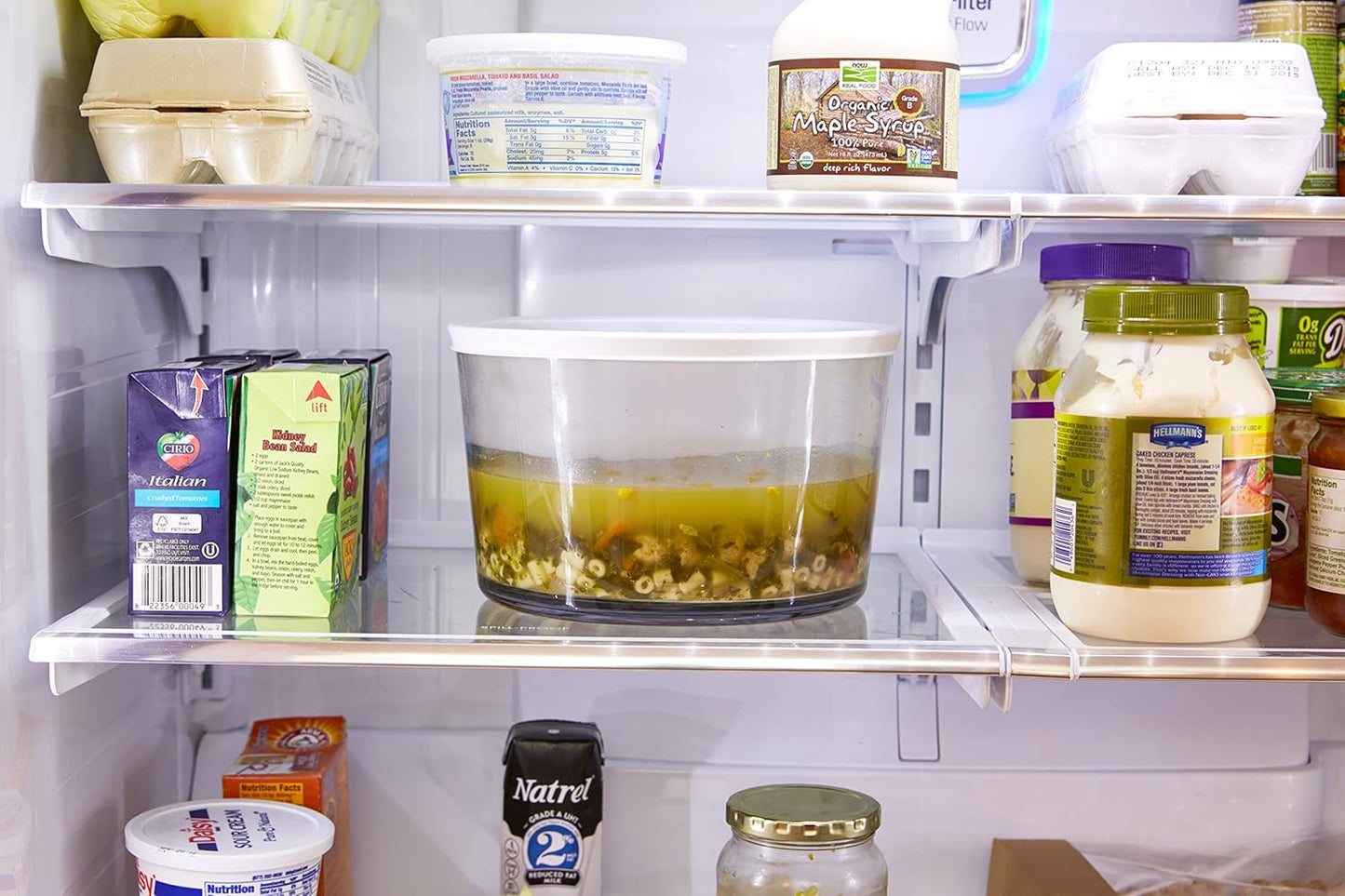 Anchor Hocking Glass Trifle Bowl with Lid, 104 oz Glass Salad Bowl with Plastic Lid