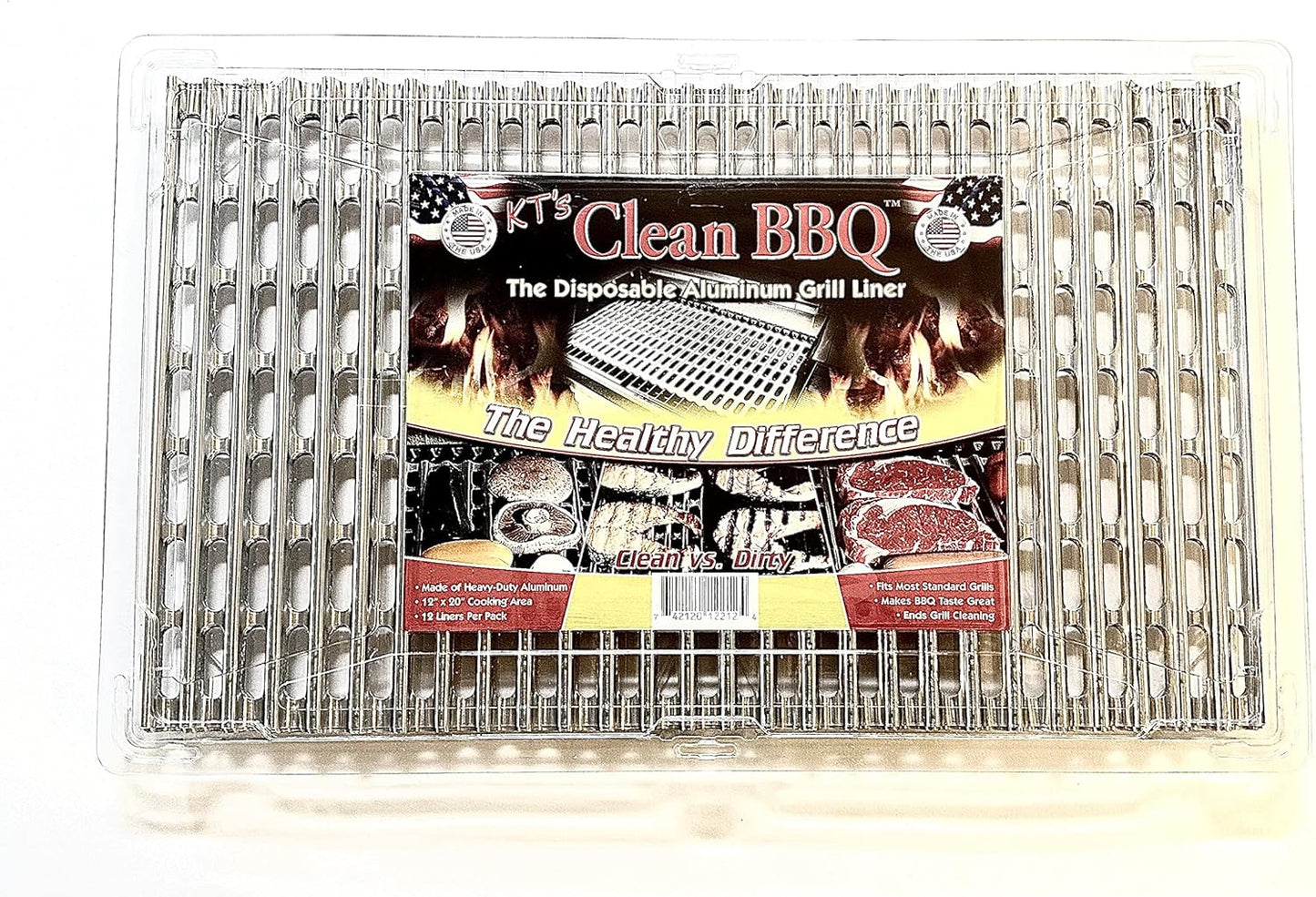 Disposable Aluminum Grill Liner. Set of 12 Sheets of Grill Topper