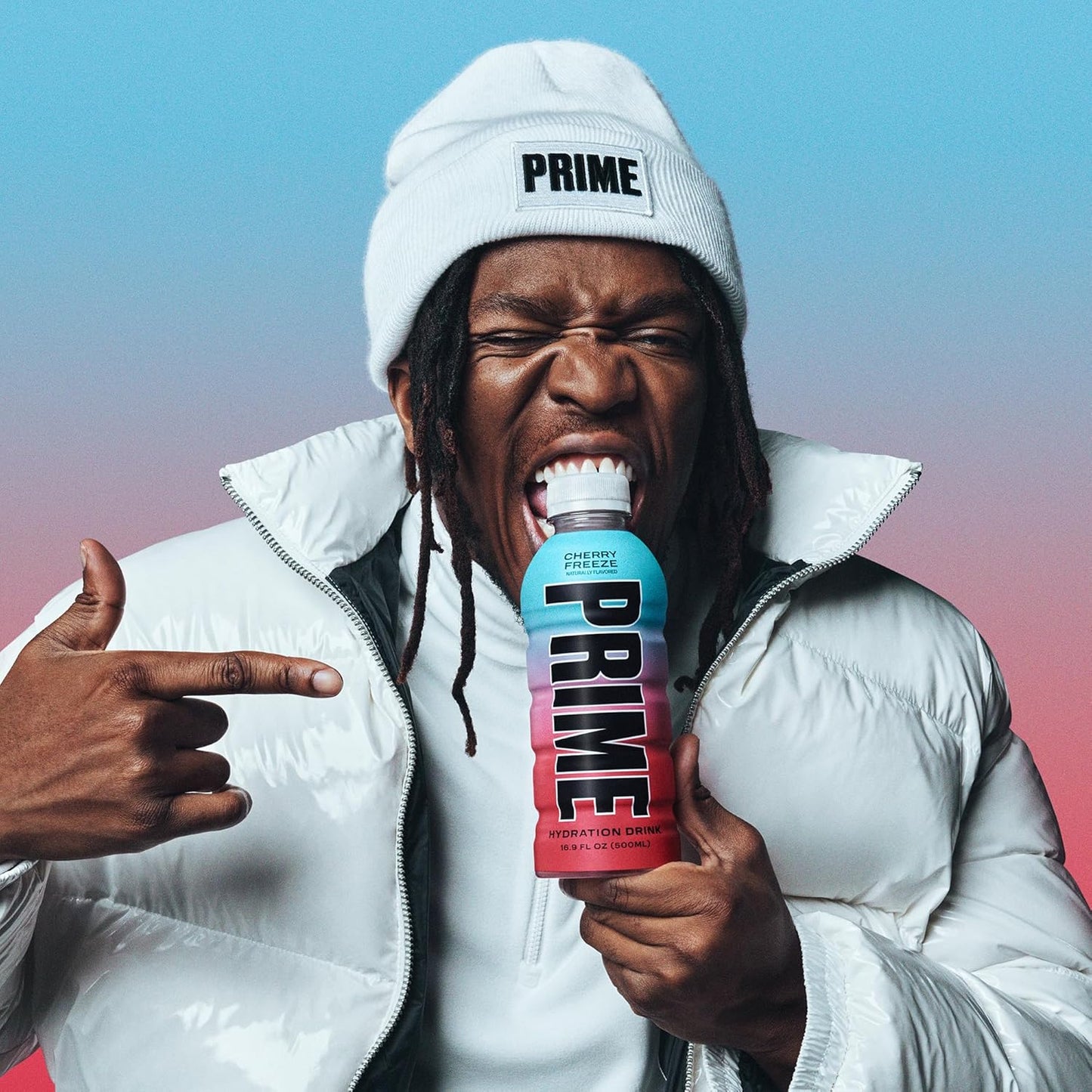 PRIME Hydration CHERRY FREEZE, Sports Drinks, Electrolyte Enhanced for Replenishing Fluids, 250mg BCAAs, B Vitamins, Antioxidants, Low Sugar, 16.9 Fl Oz, 12 Pack