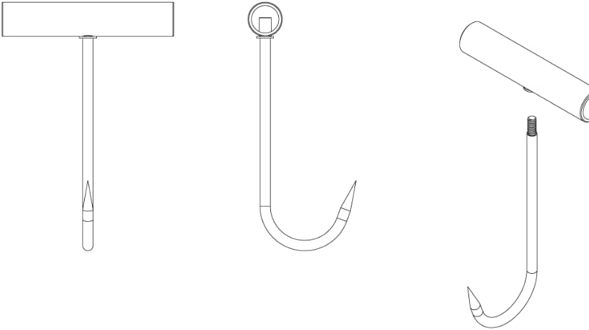 ARTOYS Stainless Steel Meat Hook - 2Pcs - T-Shaped Butcher's Hook for Easy Processing,T-Handle Boning Hooks,Great Hook for The Home-Butcher