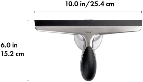 OXO Good Grips Stainless Steel Squeegee - All-Purpose for Bathroom, Glass Shower Doors, Mirrors, Tiles, Countertops and Car Windows - Streak Free