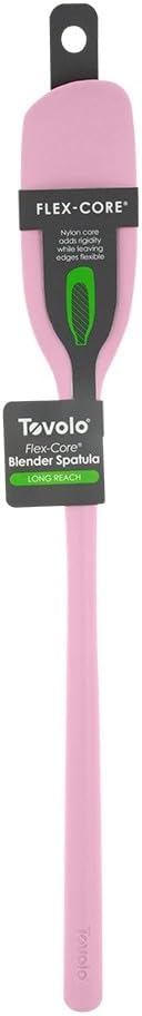 Tovolo Flex-Core Silicone Spatula Jar Scraper - Long-Handled Rubber Spatula with Angled Head for Scooping & Scraping - Heat-Resistant Spatulas for Kitchen Use, Dishwasher Safe & BPA-Free