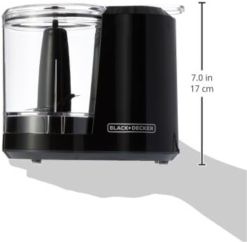 BLACK+DECKER 3-Cup Electric Food Chopper, HC300B, One Touch Pulse, 175W Motor, Stay-Sharp Blade, Dishwasher Safe