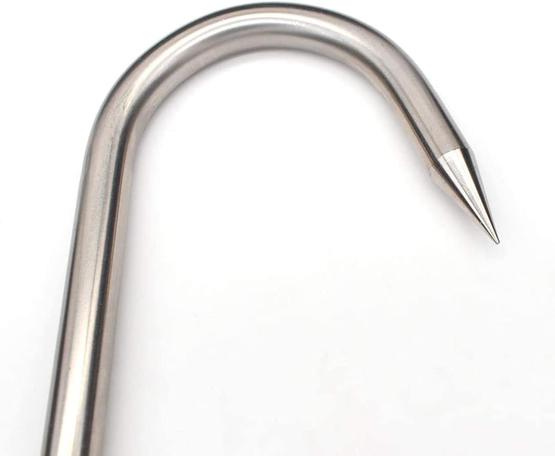 ARTOYS Meat Hooks(8 Inch 5mm), 304 Stainless Steel Heavy Duty Butcher Hook, Meat Hanger Hooks for Smoking,Grilling,Beef, Rib, Barbecue,BBQ (5-Pack MAX Load 150 Pound)