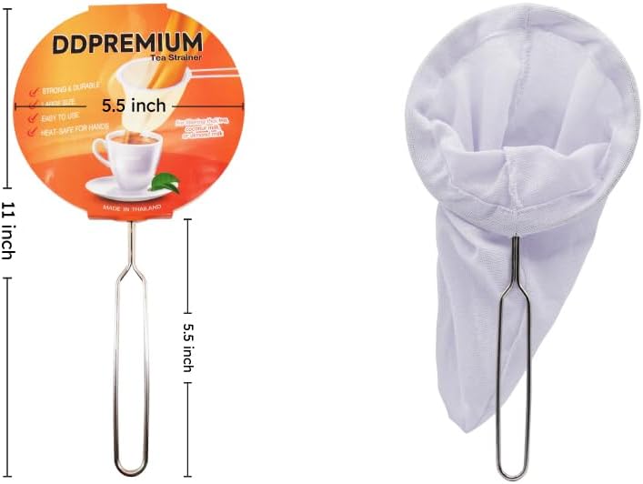 Tea Filter Reusable Stainless Steel Strainer, Friendly Using Durable, for a Healthier Tea Experience - Compatible with All Tea Types Includes Coffee Strainer Colador de Cafe Size 5.5 Inches