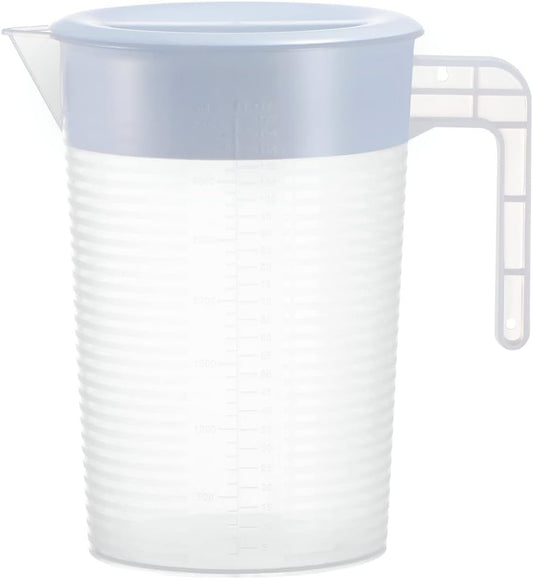 0.66 Gallon/2.5 Litre Plastic Pitcher with Lid BPA-FREE Eco-Friendly Carafes Mix Drinks Water Jug for Hot/Cold Lemonade Juice Beverage Jar Ice Tea Kettle (white, 125oz)
