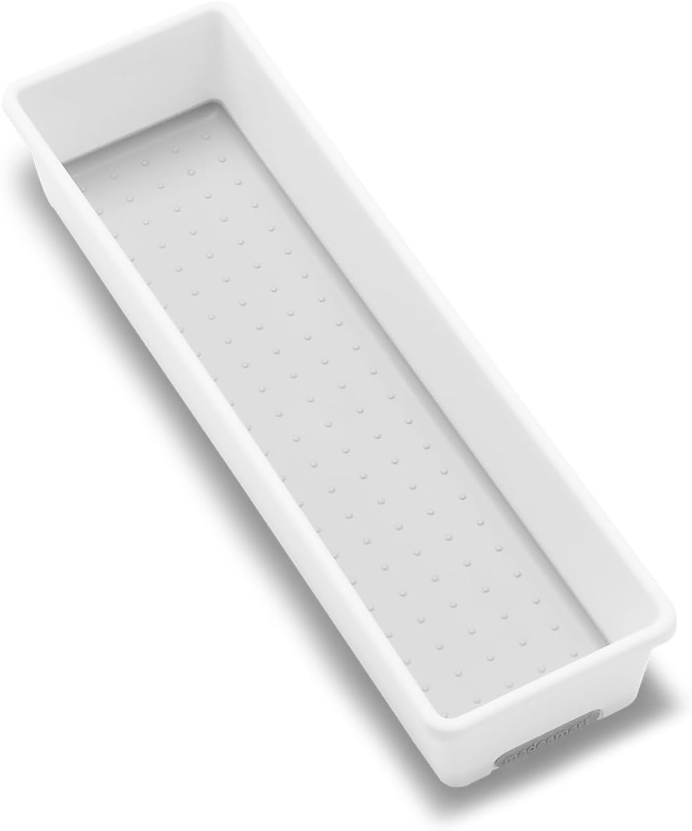 madesmart Antimicrobial Classic 12 x 3 Bin, Drawer Organizer, Multi-Purpose Home Organization, EPA Certified, White