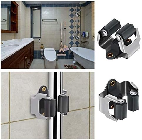 3-H 10 Pack Mop and Broom Holder Big Size Hanging 1 KG Extra, Broom Holder Wall Mount for Hanging and Organizing Shove Rake Yard Tools in Garage Garden Shed Laundry Kitchen up to 1.45 Inch (Black)