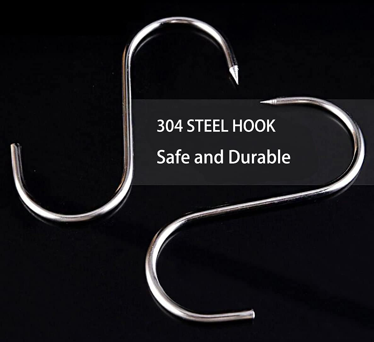 ARTOYS Meat Hooks(8 Inch 5mm), 304 Stainless Steel Heavy Duty Butcher Hook, Meat Hanger Hooks for Smoking,Grilling,Beef, Rib, Barbecue,BBQ (5-Pack MAX Load 150 Pound)