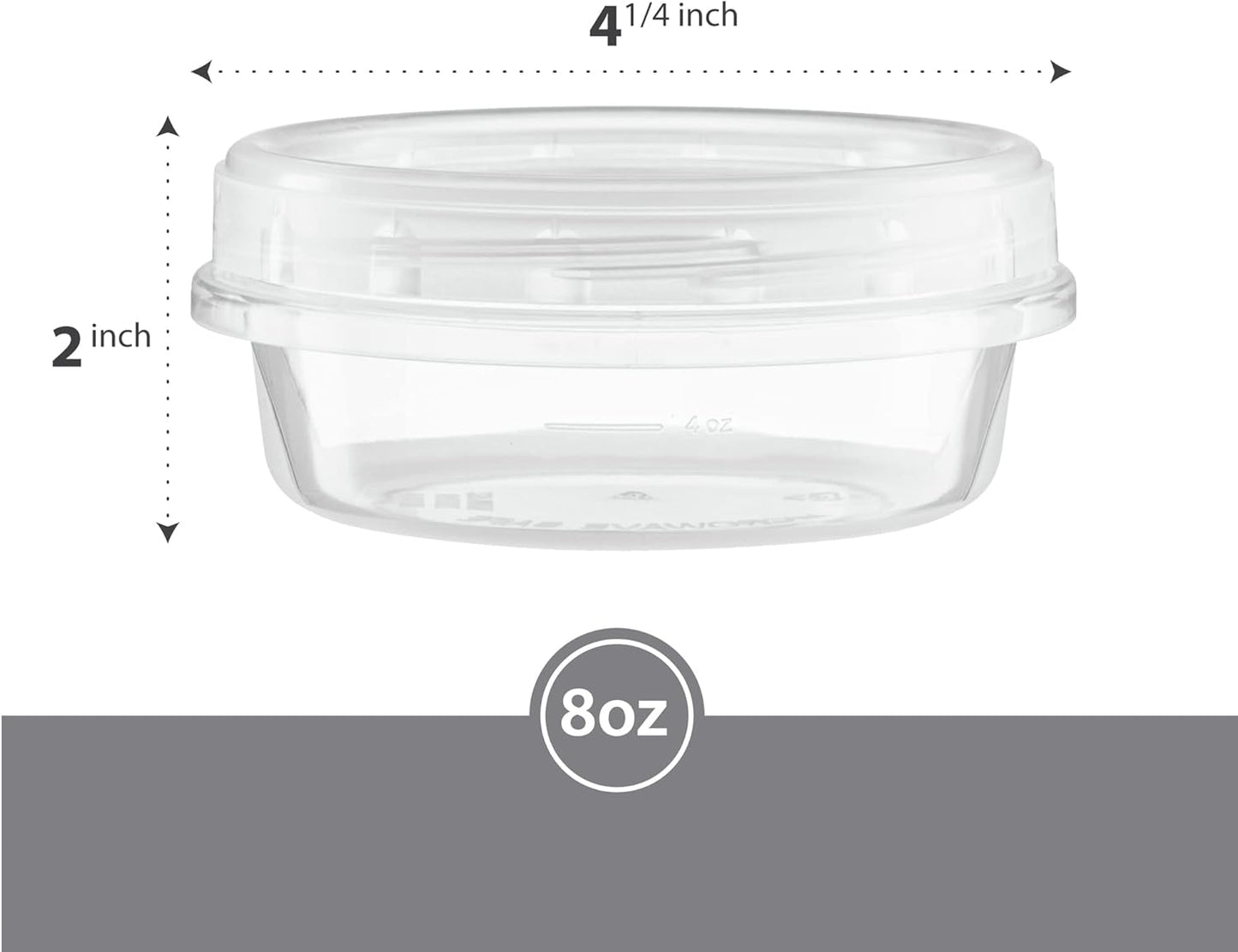(8 Ounce 10 Pack) Clear Twist cap Containers with Clear Top Screw on Lids Twist Top Food Storage Freezer Containers