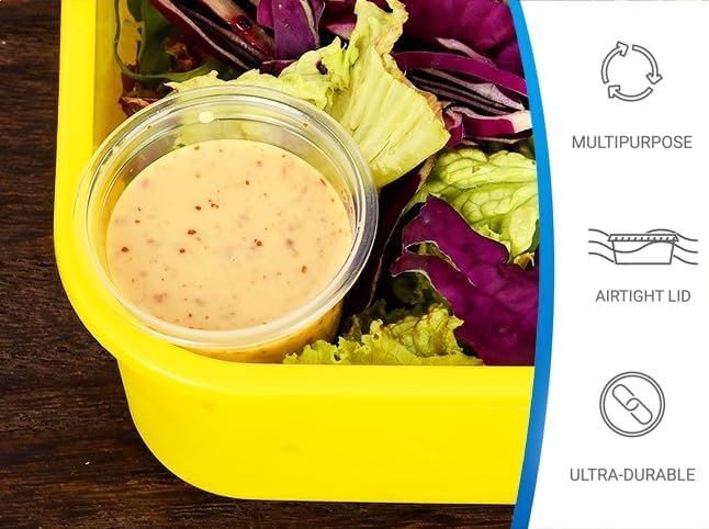 EDI Clear Disposable Plastic Portion Cups with Leakproof Lids | 2 Oz, 100 Sets | BPA Free, Recyclable Jello & Dipping Sauce Cups