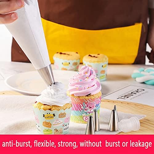100 Pieces Piping Bags Disposable - Tipless Piping Bags | Pastry Bags | Icing Piping Bags | Frosting Bags for Cake Cookies Baking Decorating