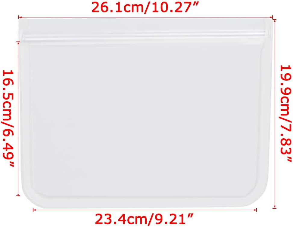 1/2 Gallon Freezer Bags Reusable Food Storage Bags for Vegetable, Liquid, Snack, Meat, Sandwich, 10.2x7.87 Inch, 10 Pack