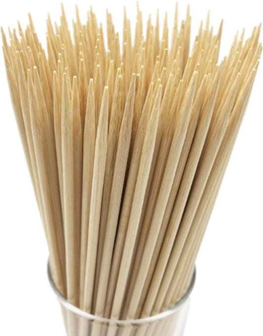 12" Natural Bamboo Skewers for BBQ，Appetiser，Fruit，Cocktail，Kabob，Chocolate Fountain，Grilling，Barbecue，Kitchen，Crafting and Party. Φ=4mm, More Size Choices 6"/8"/10"/14"/16"/17.5"/30"/36"(500 PCS)
