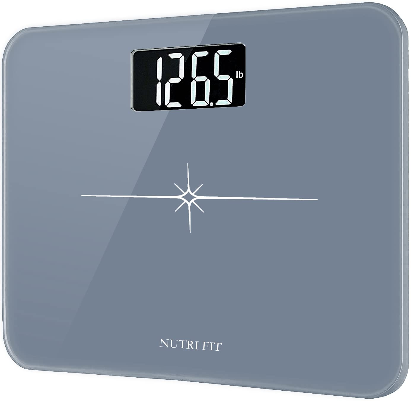 Ultra-Wide NUTRI FIT Bathroom Scale Digital High Accuracy Body Weight Scanner with Easy-to-Read Backlit LCD, 400 Pounds Ultimate Grey